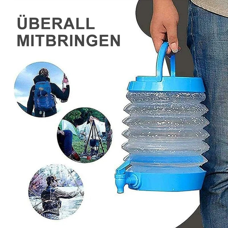 Zusammenklappbarer Wasserbehälter mit Wasserhahn