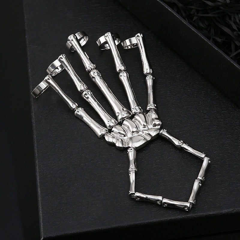 Totenkopf-Knochen-Ring-Armband