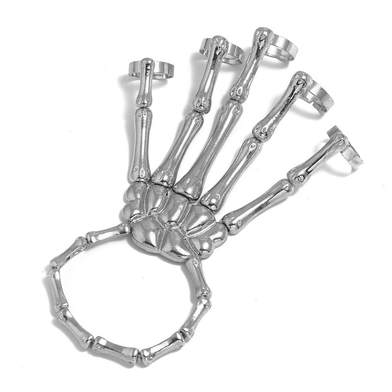 Totenkopf-Knochen-Ring-Armband