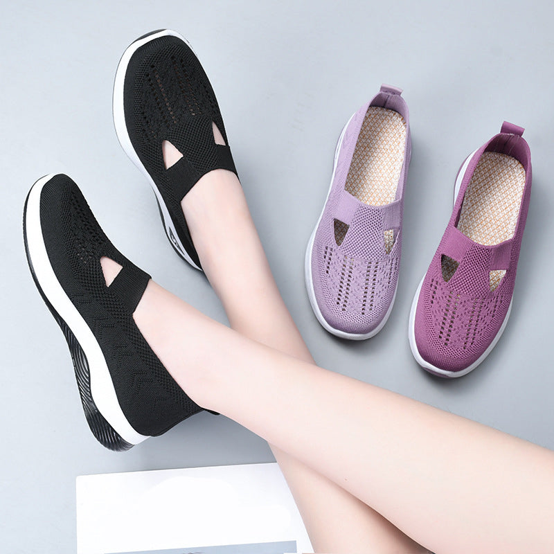 Frauen gewebt orthopädische atmungsaktive weiche Sohle Schuhe