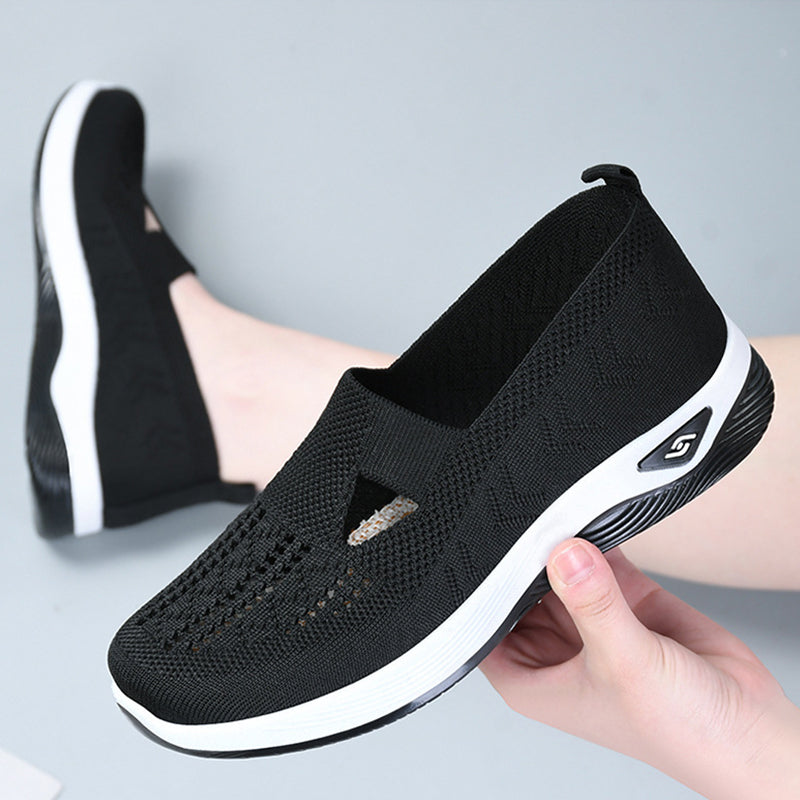 Frauen gewebt orthopädische atmungsaktive weiche Sohle Schuhe