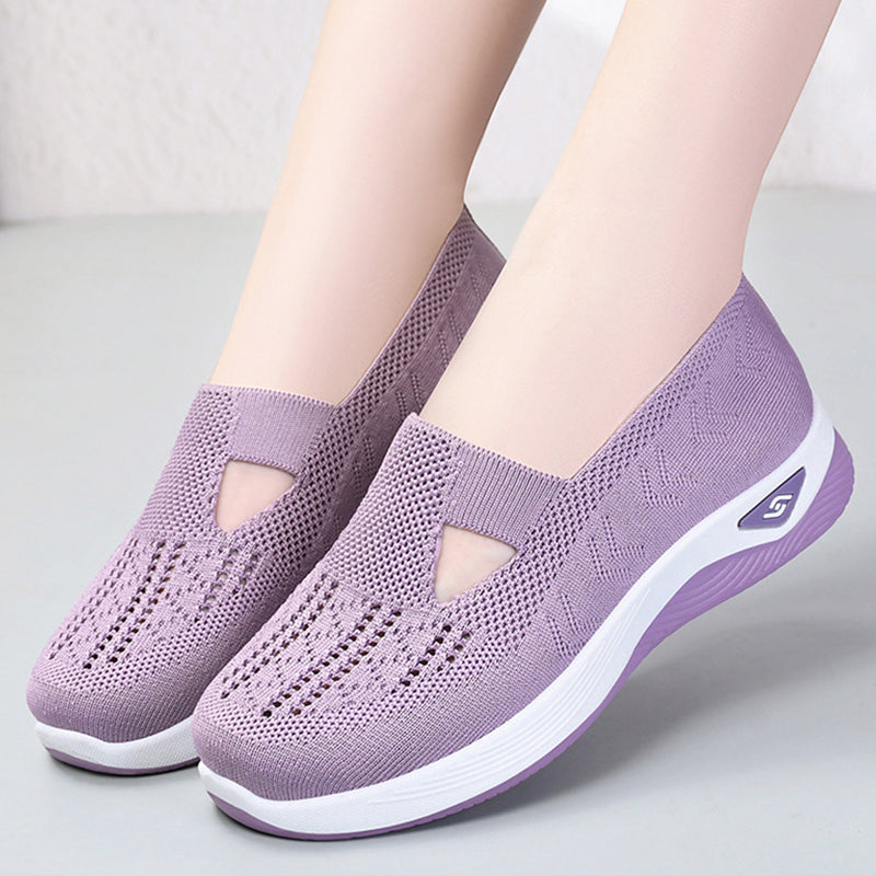 Frauen gewebt orthopädische atmungsaktive weiche Sohle Schuhe