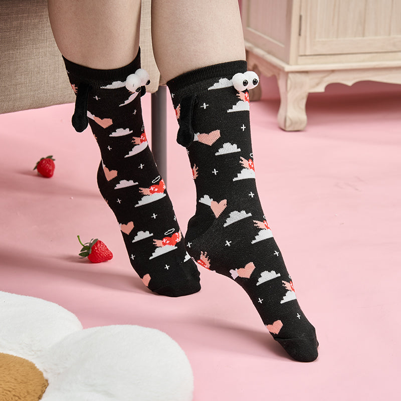 💞🧦Paar Liebe Magnet hält Hände Socken