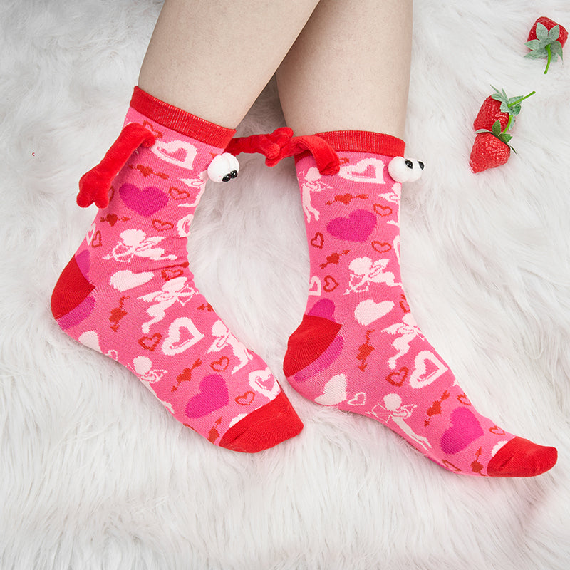 💞🧦Paar Liebe Magnet hält Hände Socken