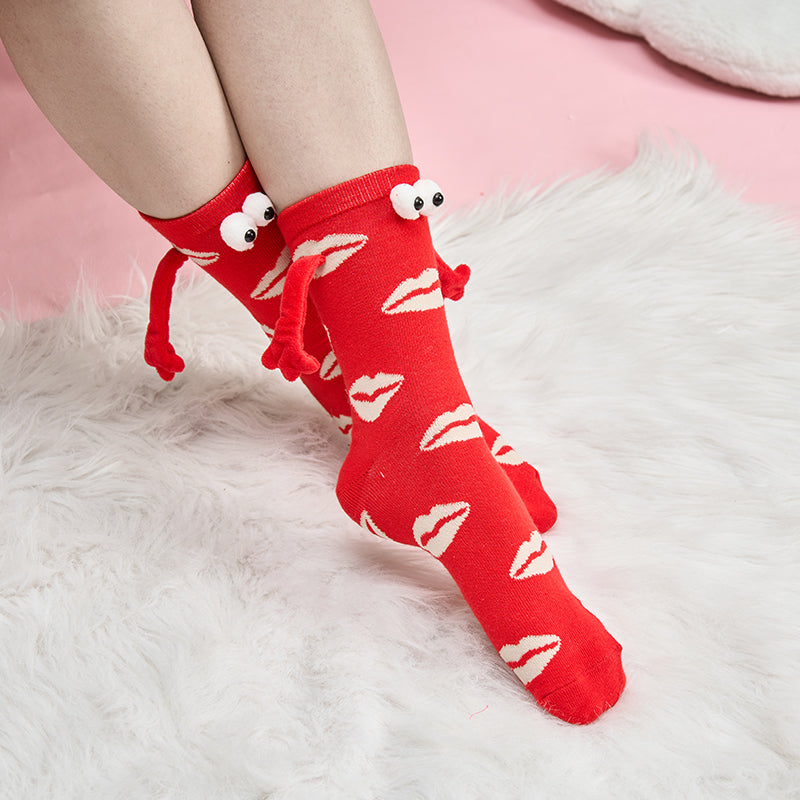 💞🧦Paar Liebe Magnet hält Hände Socken