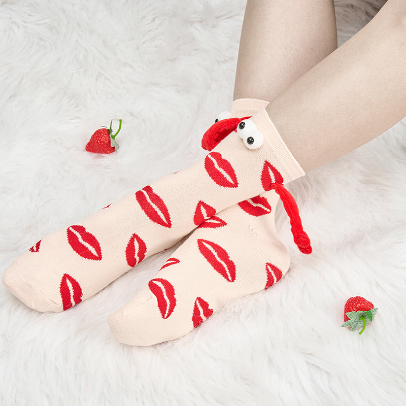 💞🧦Paar Liebe Magnet hält Hände Socken