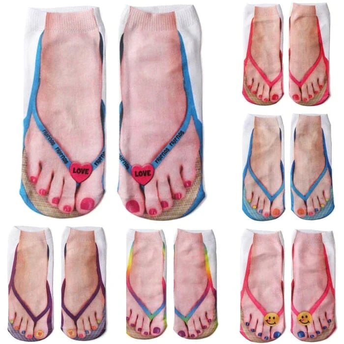Socken mit Nailart-Print