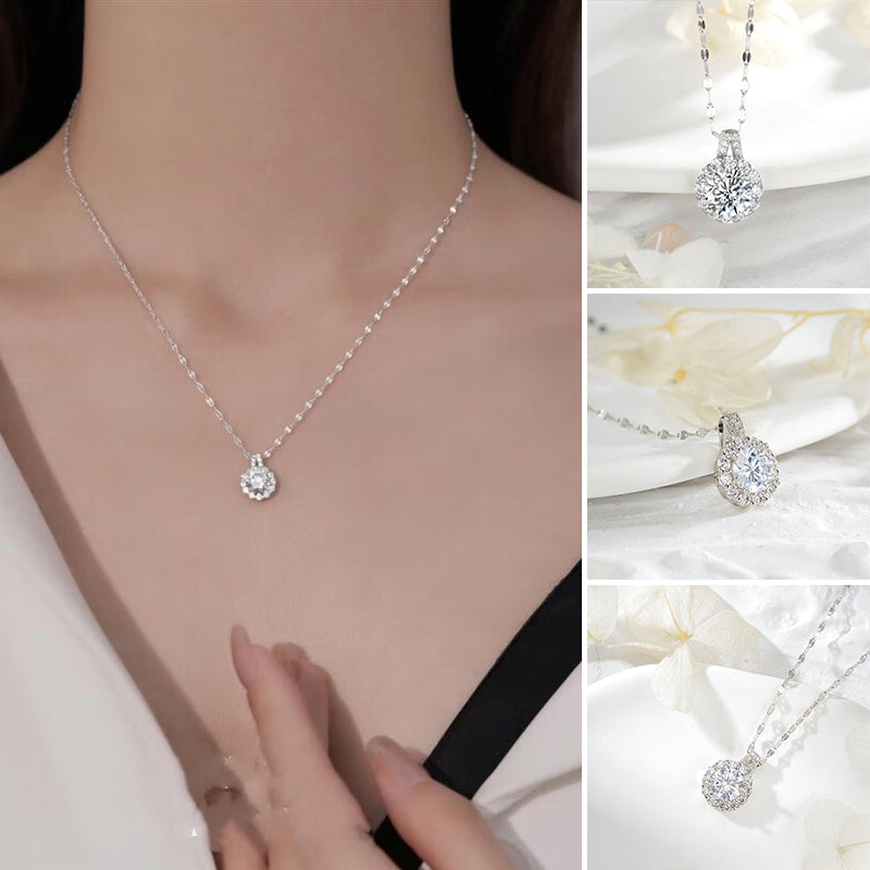 s925 Sterling Silber Moissanit Halskette