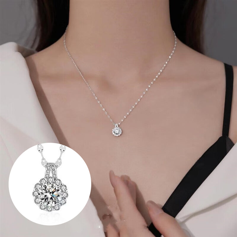 s925 Sterling Silber Moissanit Halskette