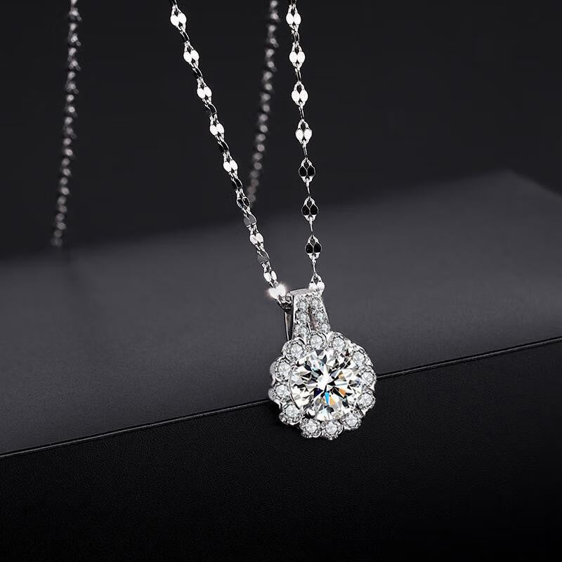 s925 Sterling Silber Moissanit Halskette