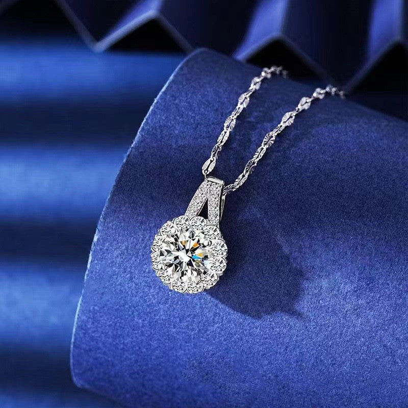 s925 Sterling Silber Moissanit Halskette