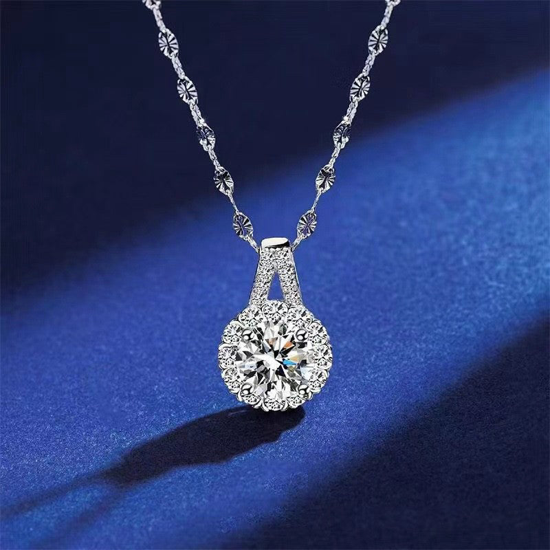 s925 Sterling Silber Moissanit Halskette