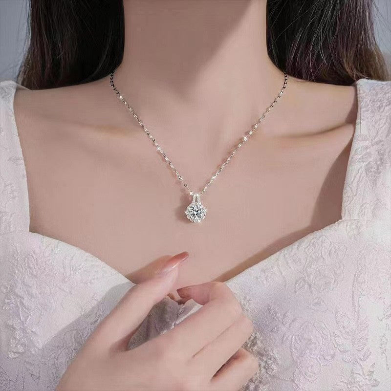 s925 Sterling Silber Moissanit Halskette