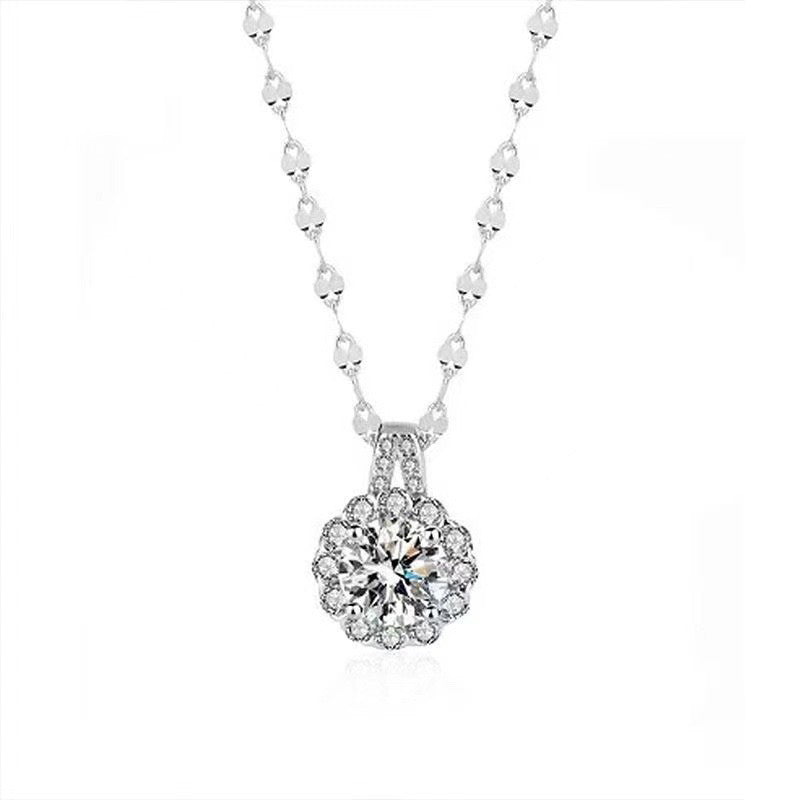 s925 Sterling Silber Moissanit Halskette