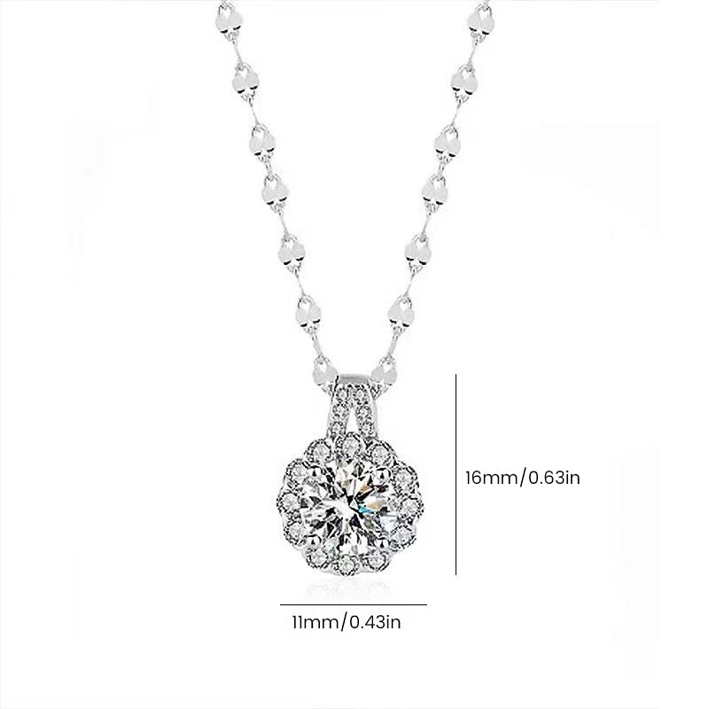 s925 Sterling Silber Moissanit Halskette