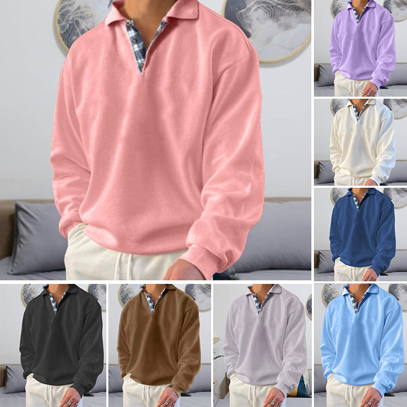 Einfarbiges Lässiges Langarm-Sweatshirt für Herren