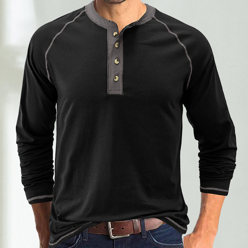 Rundhals-T-Shirt mit langen Ärmeln für Herren