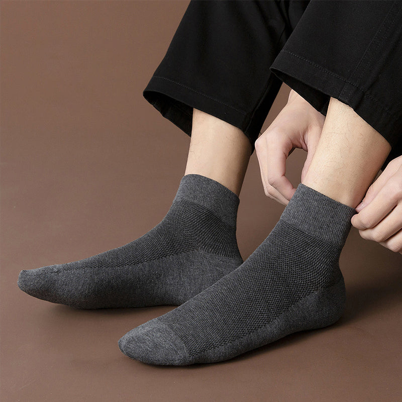Einfarbige Dünne Atmungsaktive Baumwollsocken
