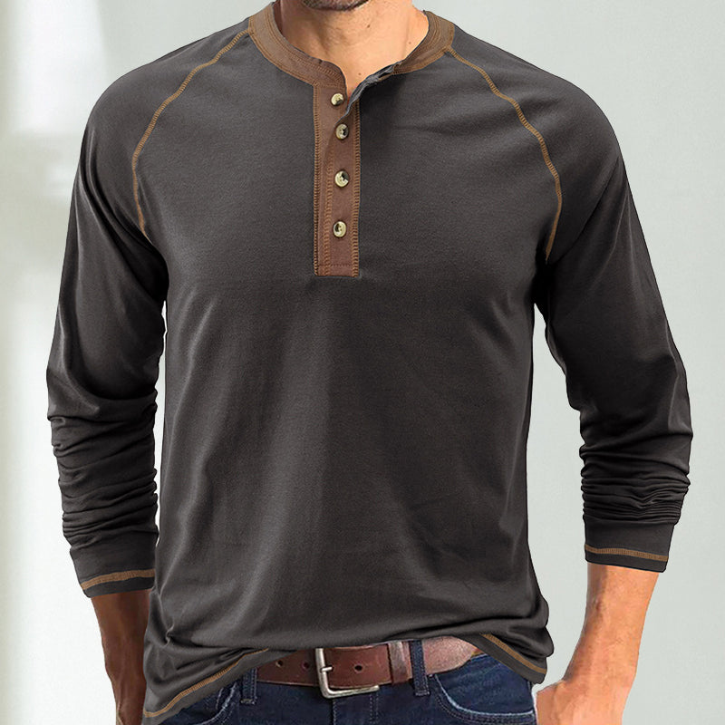 Rundhals-T-Shirt mit langen Ärmeln für Herren