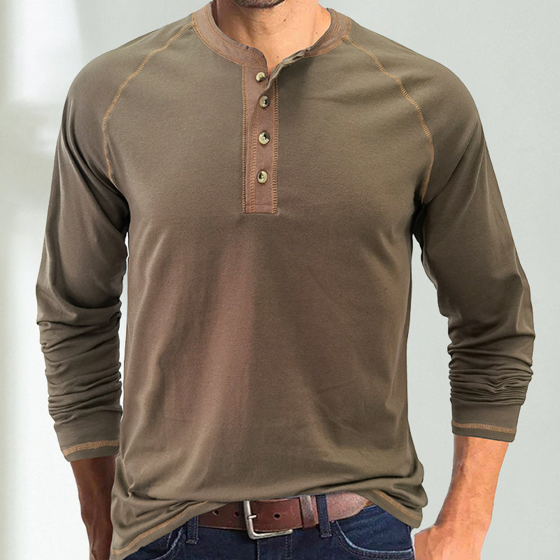 Rundhals-T-Shirt mit langen Ärmeln für Herren