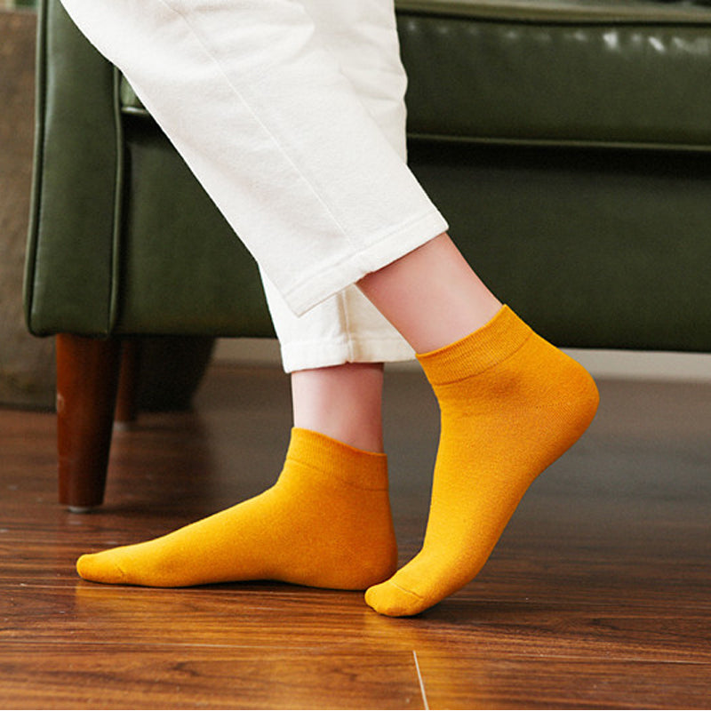 Einfarbige Dünne Atmungsaktive Baumwollsocken