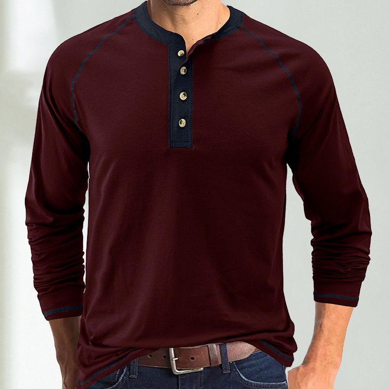 Rundhals-T-Shirt mit langen Ärmeln für Herren