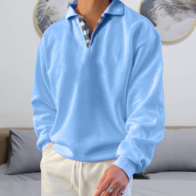 Einfarbiges Lässiges Langarm-Sweatshirt für Herren
