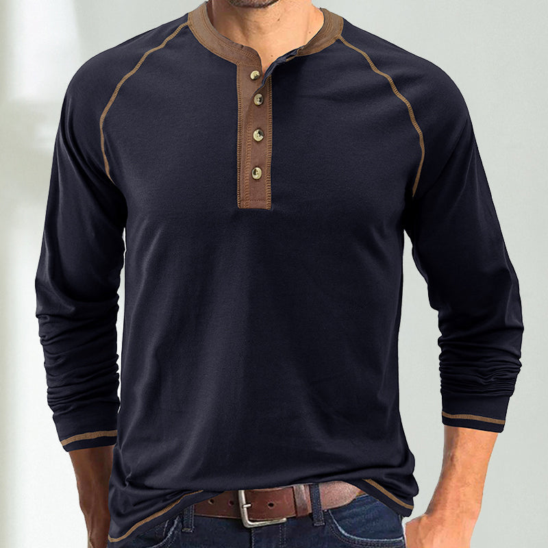 Rundhals-T-Shirt mit langen Ärmeln für Herren