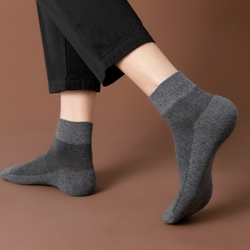 Einfarbige Dünne Atmungsaktive Baumwollsocken
