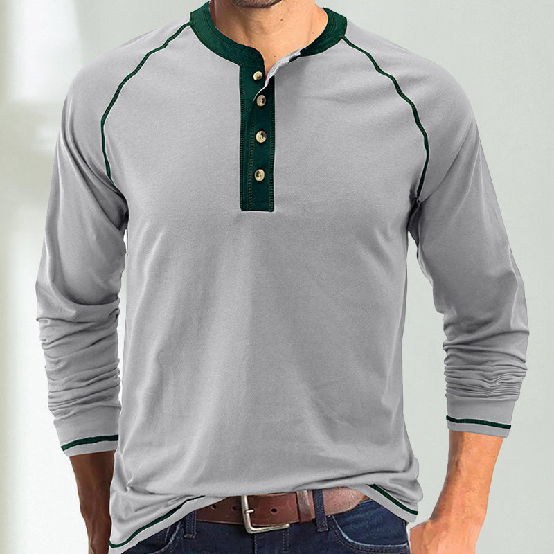Rundhals-T-Shirt mit langen Ärmeln für Herren