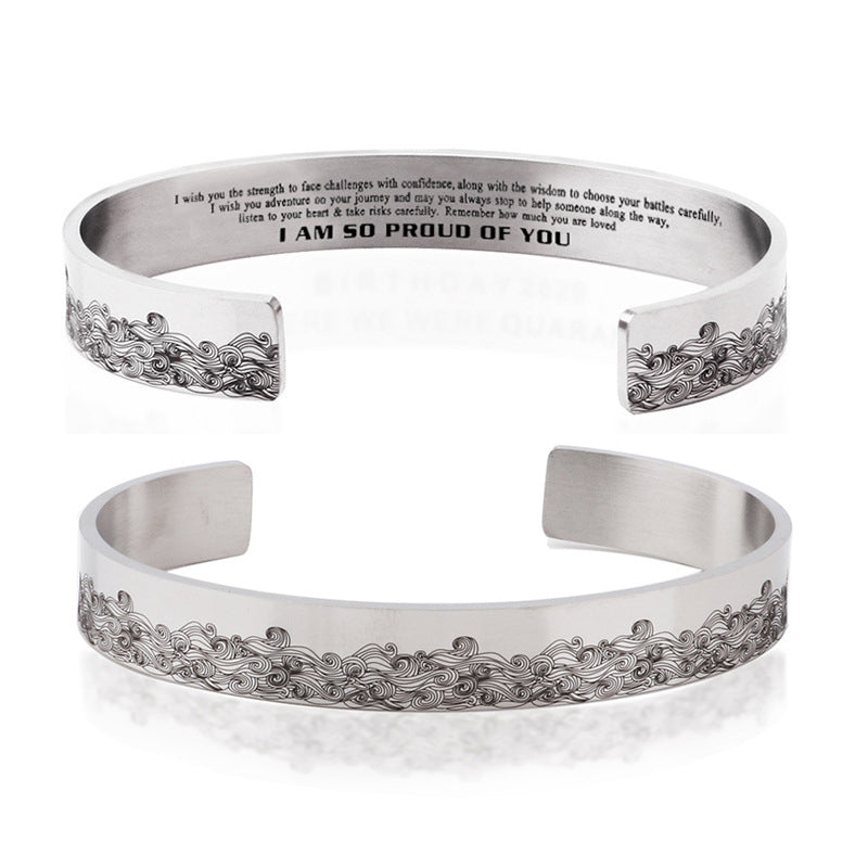 Einfaches Offenes Armband Aus Edelstahl