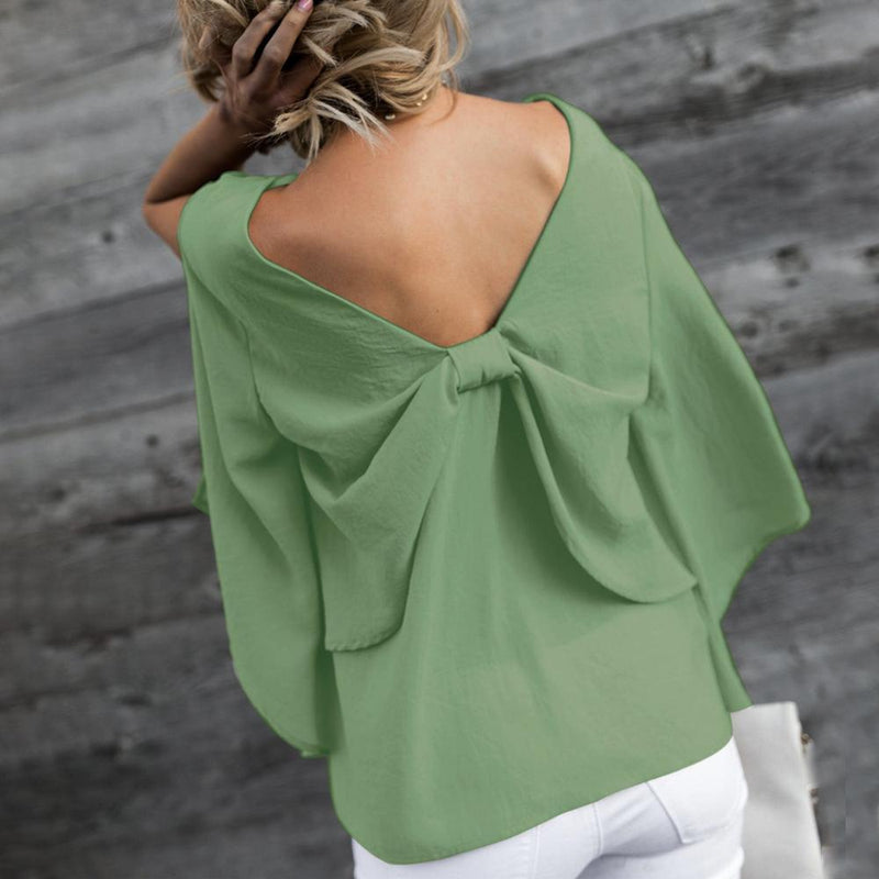 Damen graziöses Schleife T- Shirt