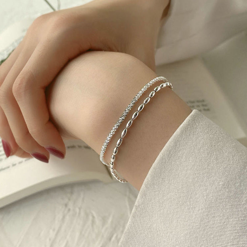 Doppellagiges Schleierkraut-Armband