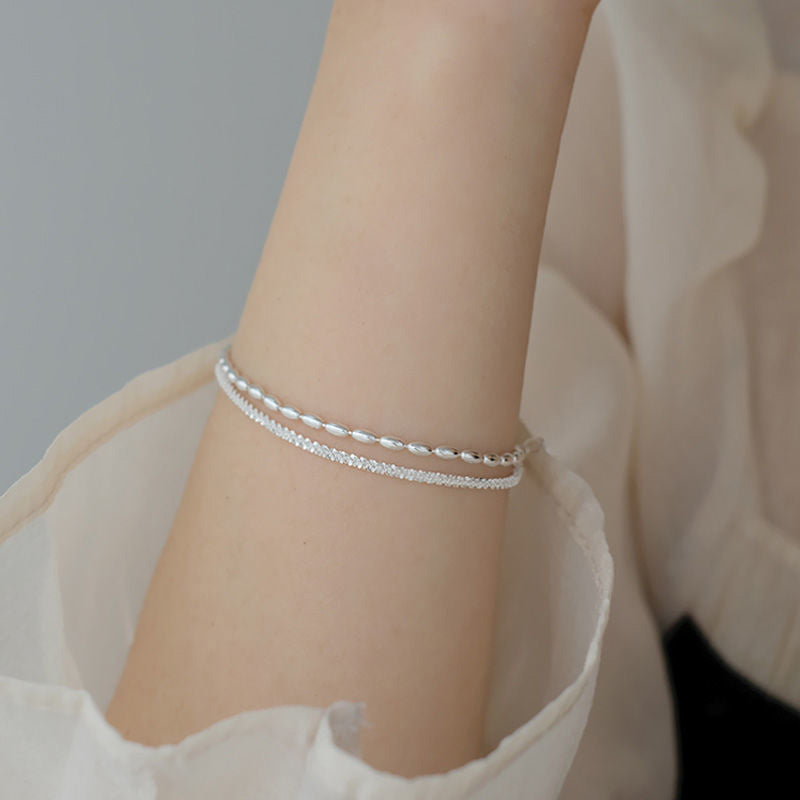 Doppellagiges Schleierkraut-Armband