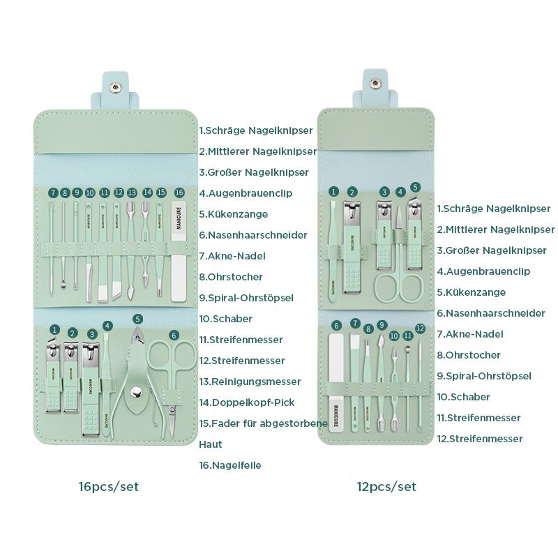 Tragbares Nagelknipser Set (12/16 Stück)