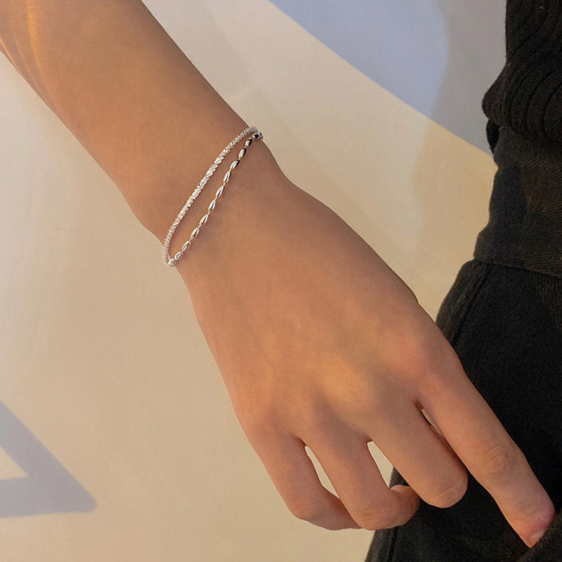 Doppellagiges Schleierkraut-Armband