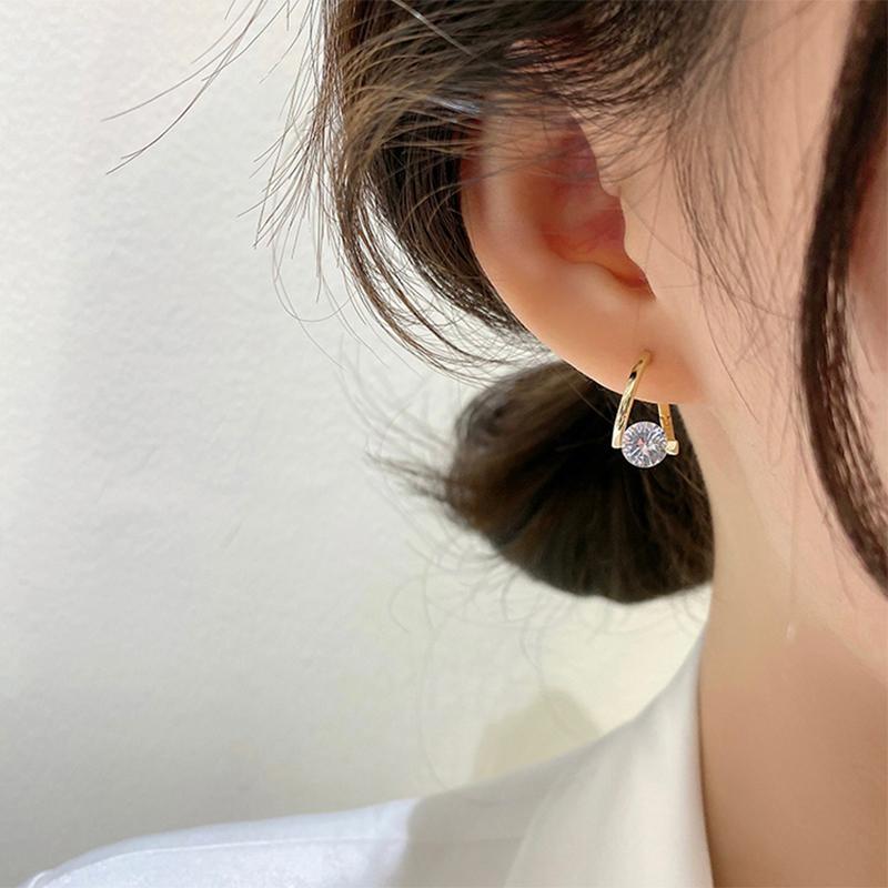Diamant runde Bolzenohrringe
