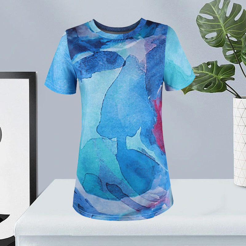Lässiges Lockeres Kurzärmeliges T-shirt Für Damen
