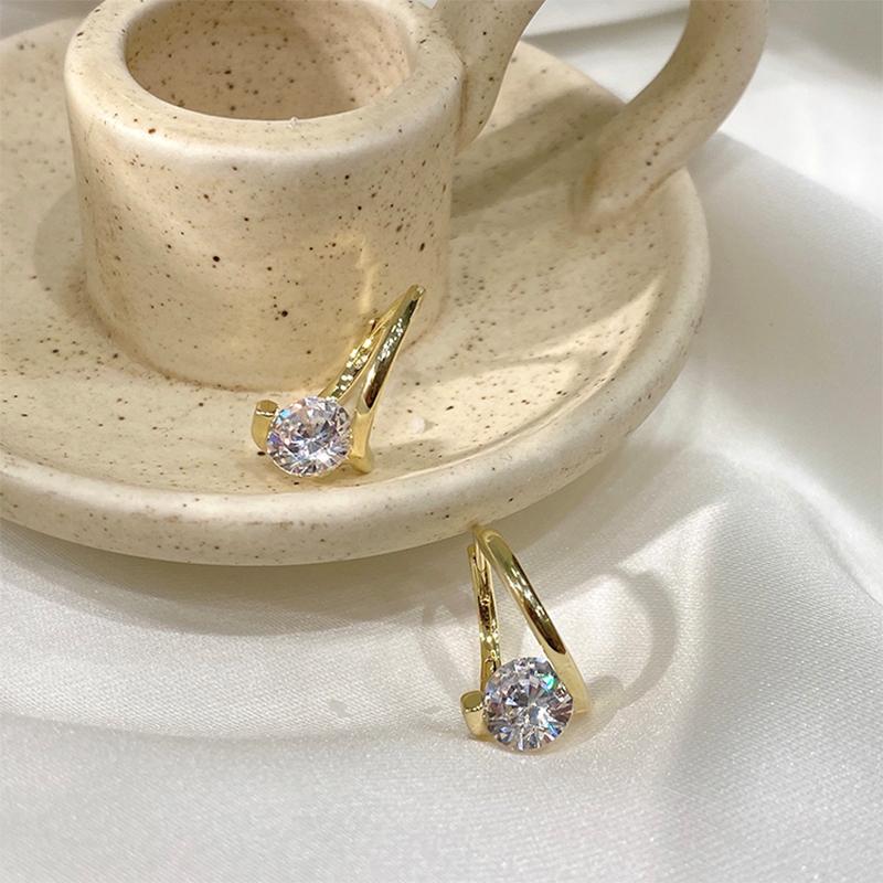 Diamant runde Bolzenohrringe