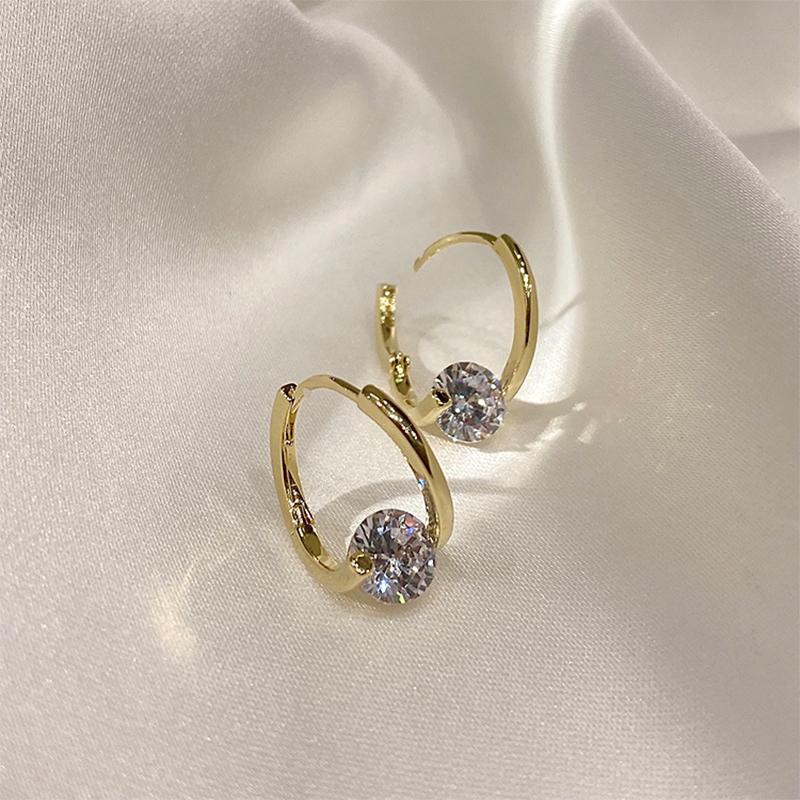 Diamant runde Bolzenohrringe