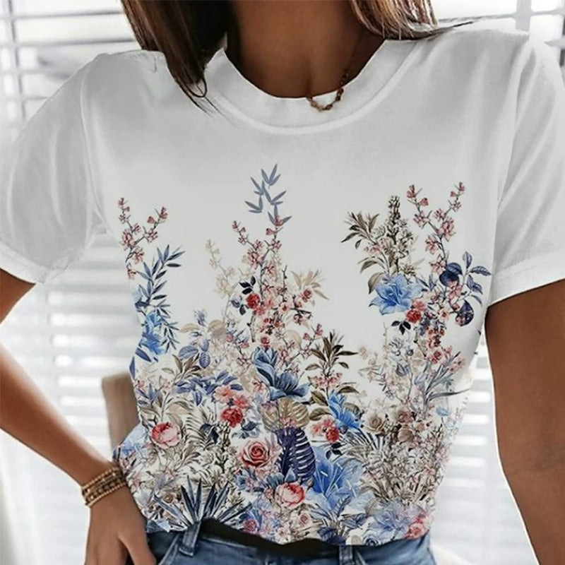 Lässiges Lockeres Kurzärmeliges T-shirt Für Damen