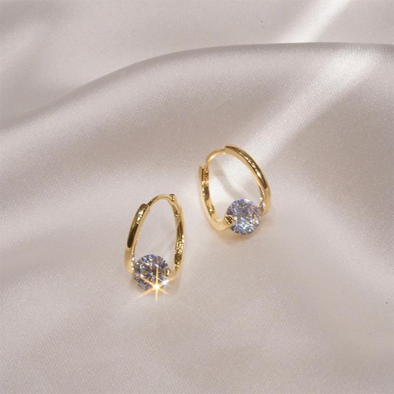 Diamant runde Bolzenohrringe