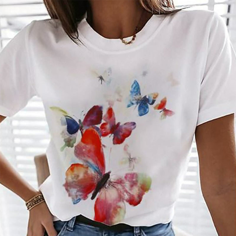 Lässiges Lockeres Kurzärmeliges T-shirt Für Damen