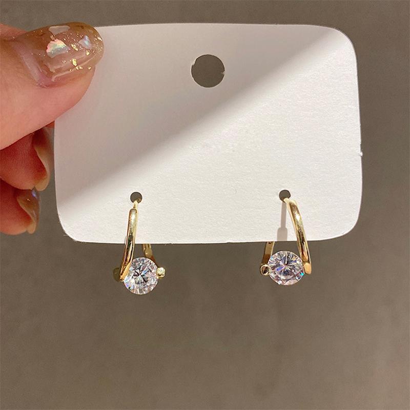Diamant runde Bolzenohrringe