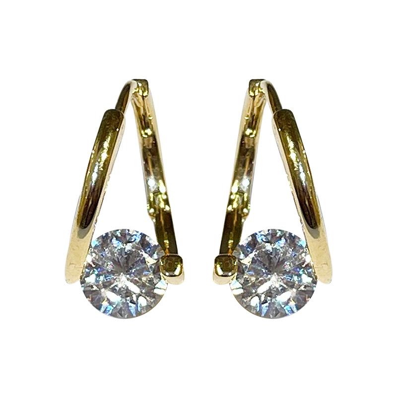 Diamant runde Bolzenohrringe