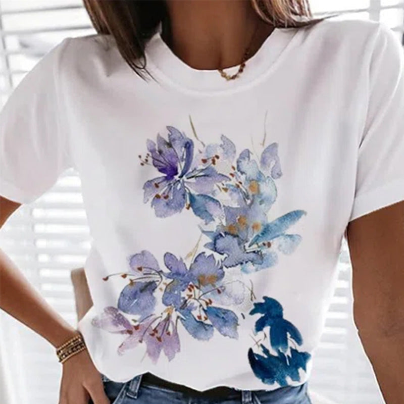 Lässiges Lockeres Kurzärmeliges T-shirt Für Damen