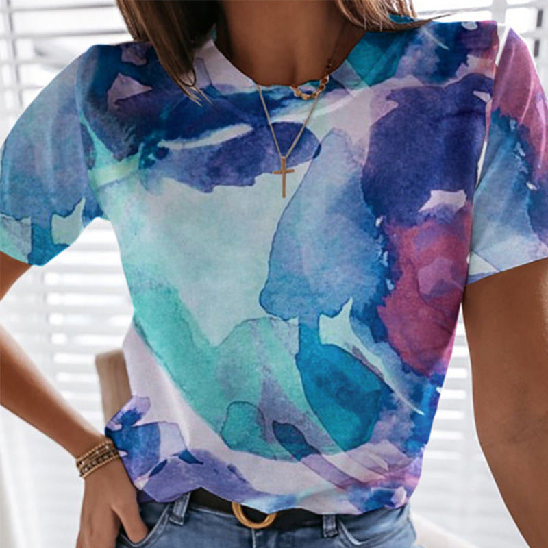 Lässiges Lockeres Kurzärmeliges T-shirt Für Damen