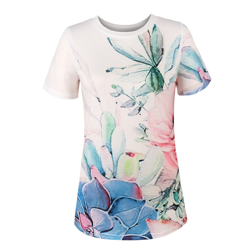 Lässiges Lockeres Kurzärmeliges T-shirt Für Damen