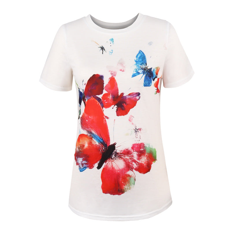 Lässiges Lockeres Kurzärmeliges T-shirt Für Damen