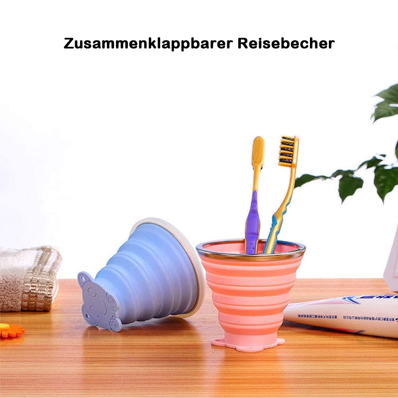 Faltbare Karikatur Wasserbecher aus Silikon mit Deckel